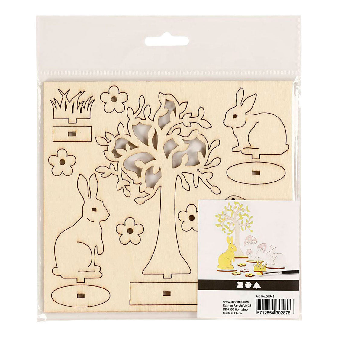 Creativ company figuras de madera para manualidades, largo: 15,5 cm, ancho: 17 cm, grosor 3 mm, 1 caja