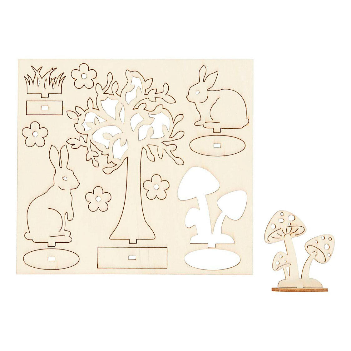 Creativ company figuras de madera para manualidades, largo: 15,5 cm, ancho: 17 cm, grosor 3 mm, 1 caja