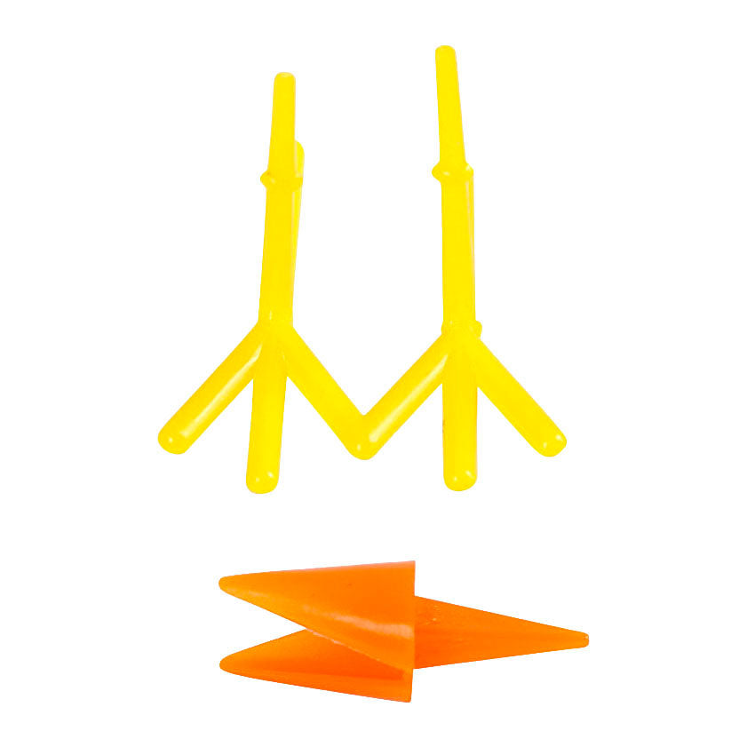 Creativ company becchi e zampe di pollo, h: 28 mm, l: 30+37 mm, arancione, giallo, 8 set 1 scatola