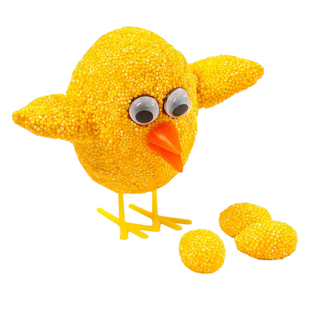 Creativ company becchi e zampe di pollo, h: 28 mm, l: 30+37 mm, arancione, giallo, 8 set 1 scatola