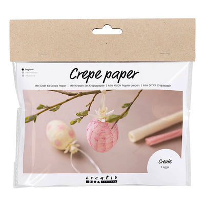 Mini set hobby della Creativ Company carta crespa, uova, rosa chiaro, giallo chiaro, 1 scatola