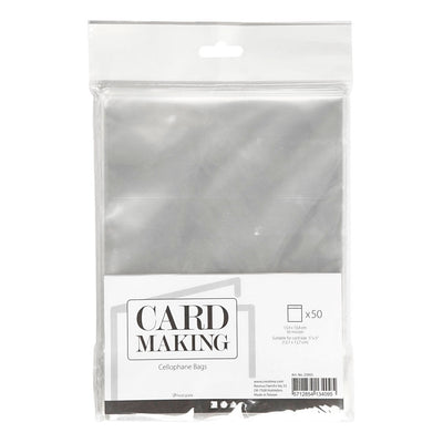 Buste in cellophane dell'azienda Creativ, h: 14 cm, l: 14,2 cm, spessore 30 my, 50 pezzi 1 scatola