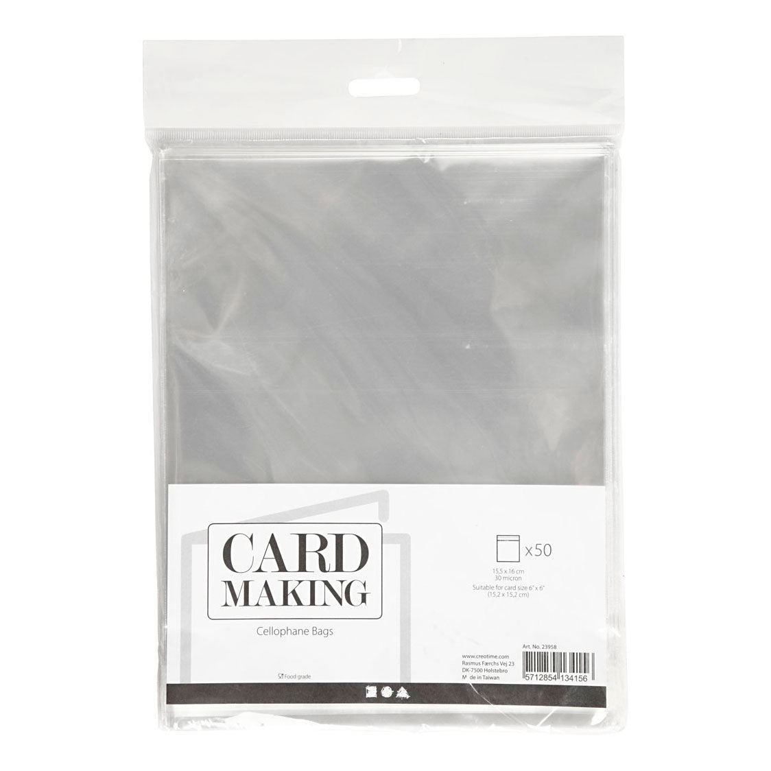 Sacchetti di cellophane Creative Company, h: 16 cm, l: 16 cm, spessore 30 my, 50 pezzi 1 scatola
