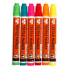 Pennarelli per tessuti, larghezza tratto 2-4 mm, colori neon, 6 pezzi, 1 scatola