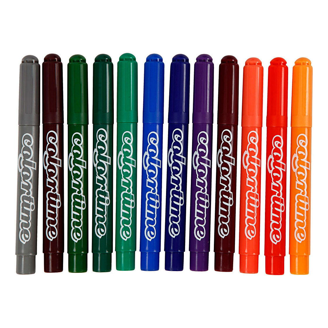 Pennarelli Colortime, larghezza tratto 5 mm, colori extra, 12 pezzi, 1 scatola