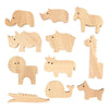Creativ company animales de madera, granja y safari, h: 3-14,5 cm, grosor 2 cm, 44 piezas 1 caja