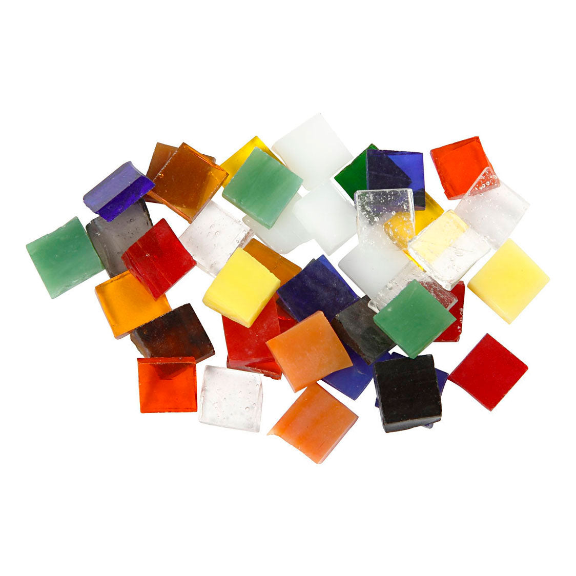Piastrelle mosaico in vetro dell'azienda Creativ, formato 10x10 mm, spessore 3 mm, ca. 700 pezzi, 454 gr 1 scatola