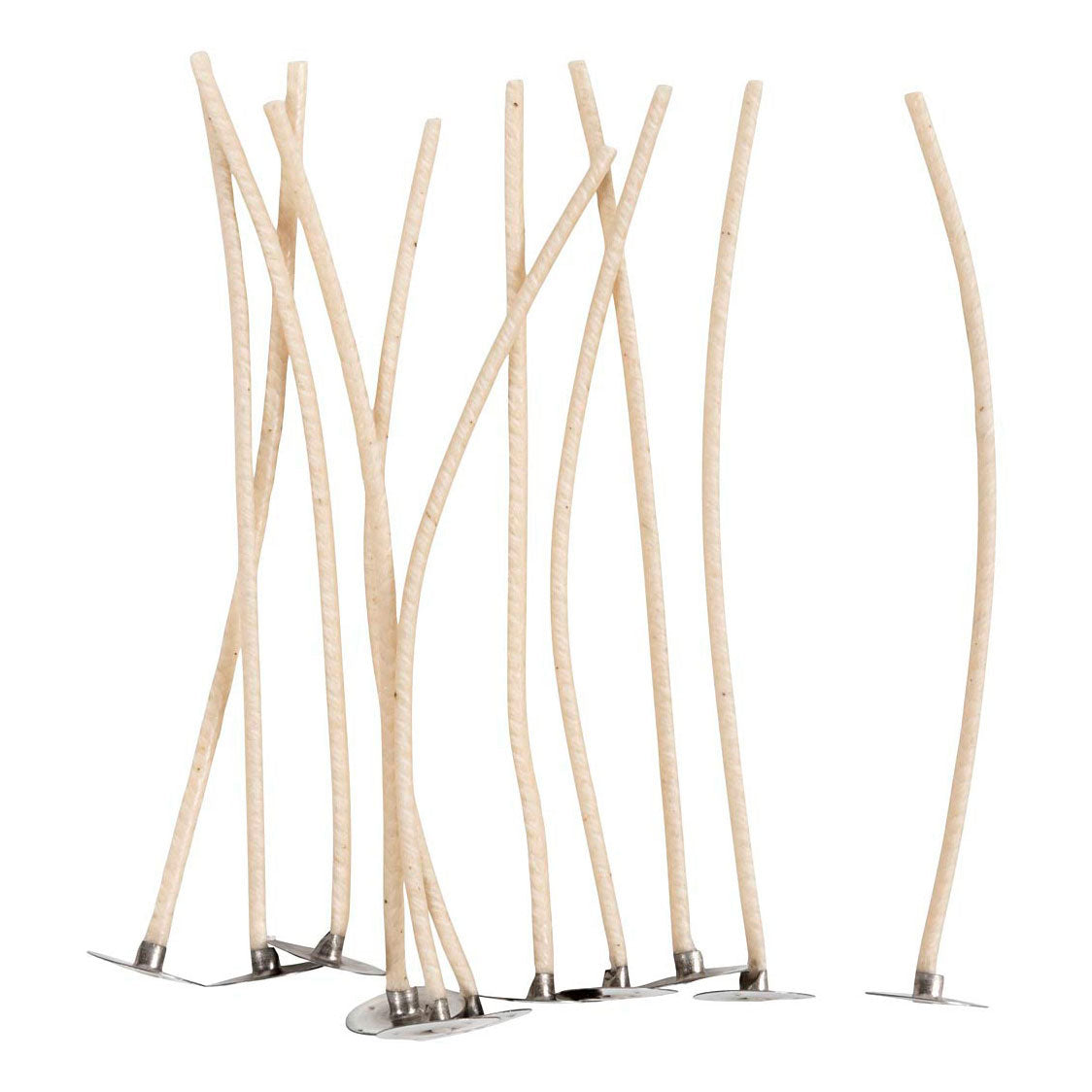 Mechas para velas en soporte, adecuadas para soportes con un diámetro de 20-65 mm, L: 110 mm, espesor 2 mm, 10 piezas 1 caja