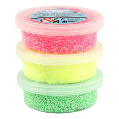 Foam clay ®, verde chiaro, rosa neon, giallo neon, 3x14 gr 1 scatola