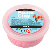Foam clay ®, glitter, rosso chiaro, 35 gr 1 scatola - afbeelding 1