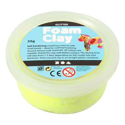 Foam clay ®, glitter, giallo, 35 gr 1 scatola