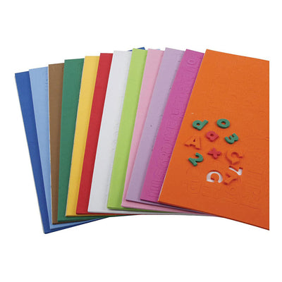 Creative Company Eva Foam Numer Letters, H: 20 mm, spessore 3 mm, vari colori, 24 fogli div 1 box