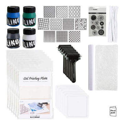 Creativ Company Group Set de impresión en gel, estampados coloridos, 1 caja