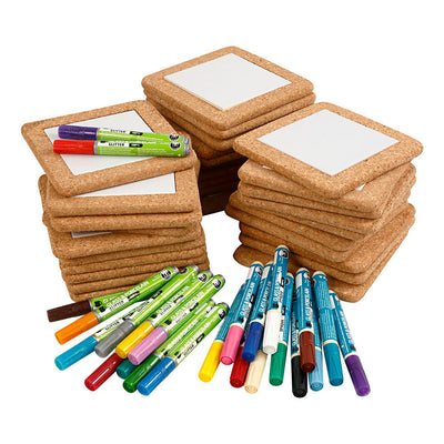 Gruppo di sottobicchieri da pittura, misura 15,5x15,5 cm, vari colori, 1 set
