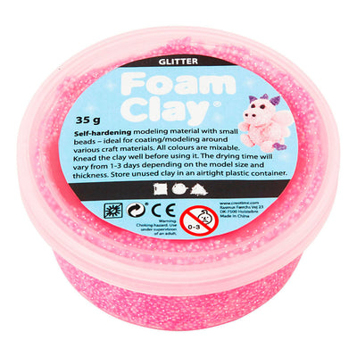 Foam clay ®, glitter, rosa, 35 gr 1 scatola