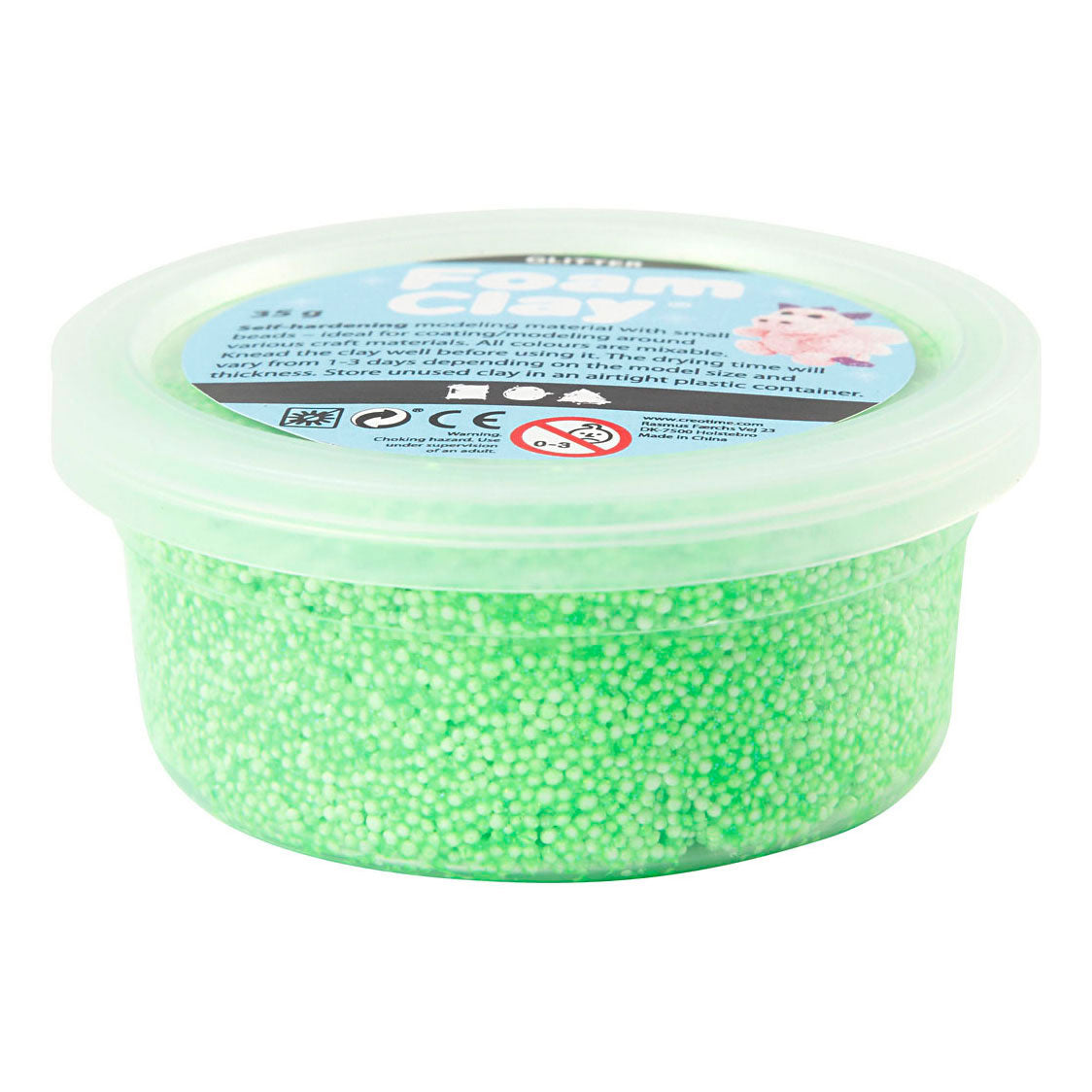Foam clay ®, glitter, green, 35 gr 1 box