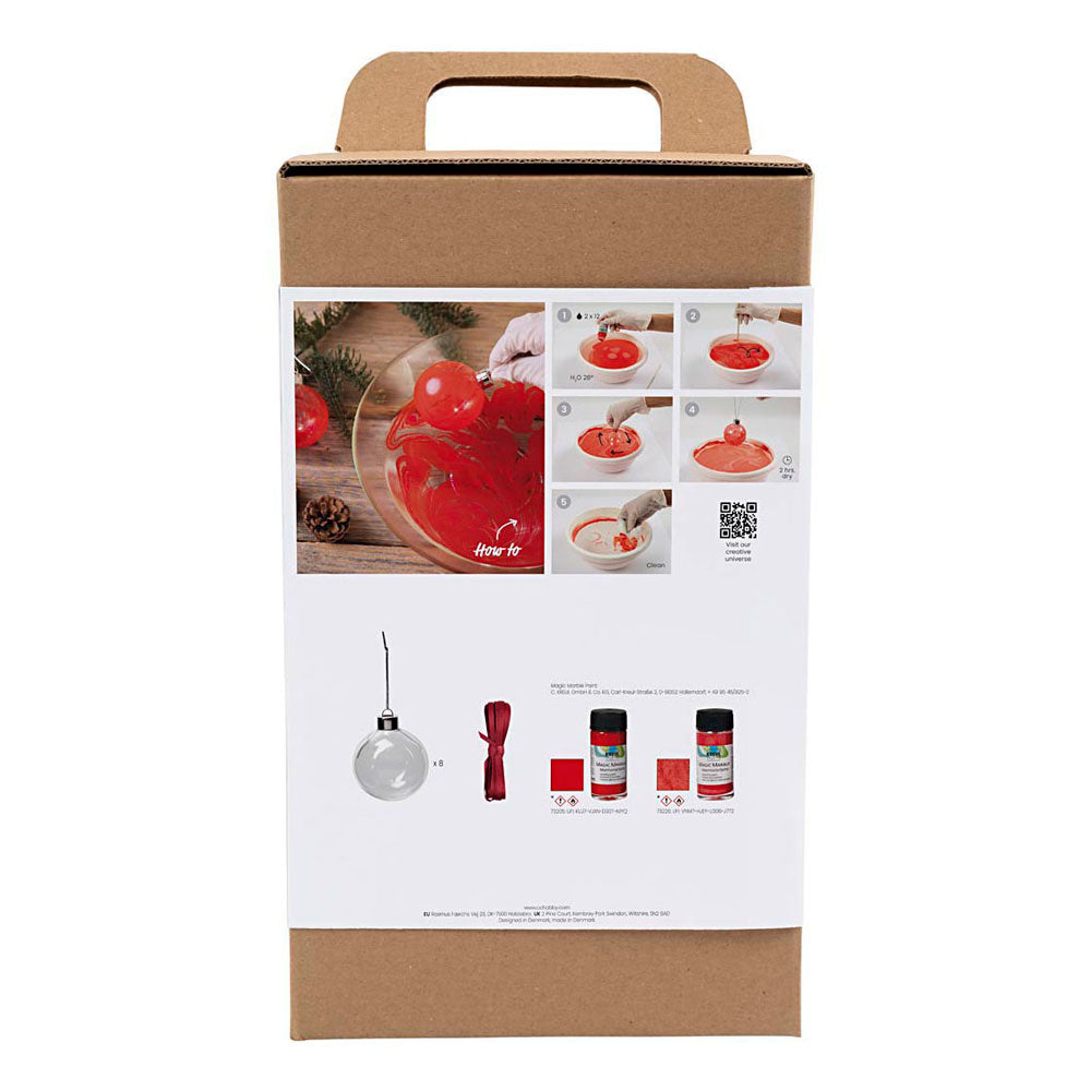 Creativ Company Hobby Set Bolas navideñas, mármol, 1 caja
