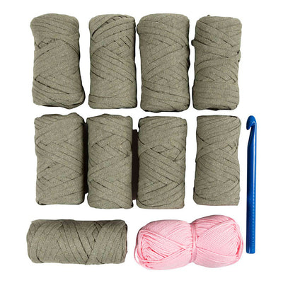 Creativ company crochet hobby set, bolsa resistente, verde oliva, 1 caja