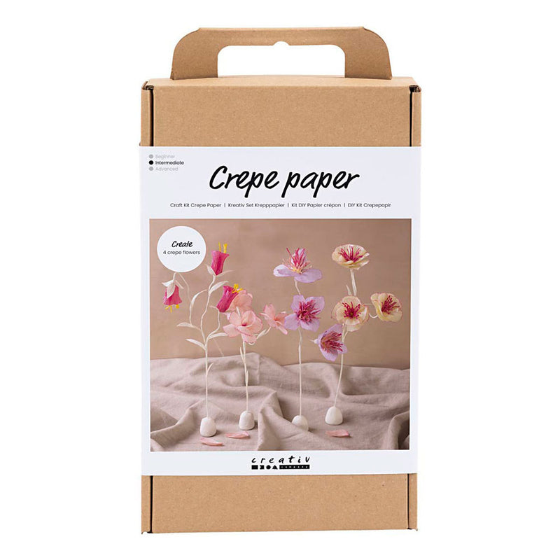 Set hobby Creative Company carta crespa, fiori, colori pastello, 1 scatola