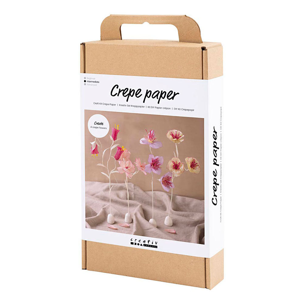 Set hobby Creative Company carta crespa, fiori, colori pastello, 1 scatola