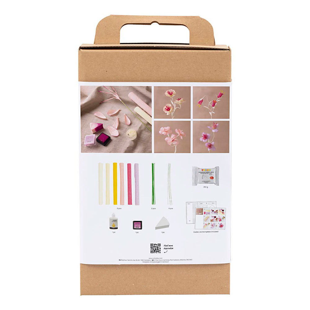 Set hobby Creative Company carta crespa, fiori, colori pastello, 1 scatola