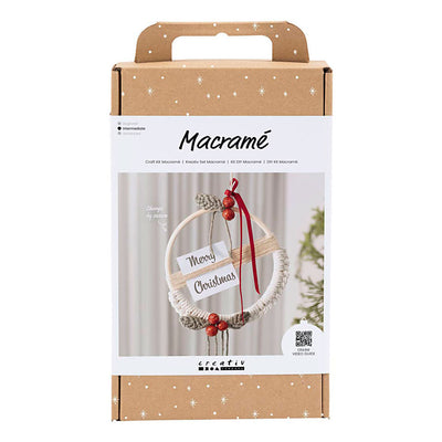 Set hobby Creativ Company macramè, ghirlanda natalizia, verde muschio, rosso Natale, bianco sporco, 1 scatola