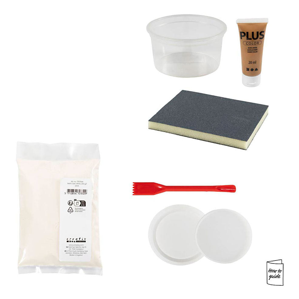 Set hobby Creative Company in resina colata, barattolo con coperchio, beige, bianco sporco, 1 scatola
