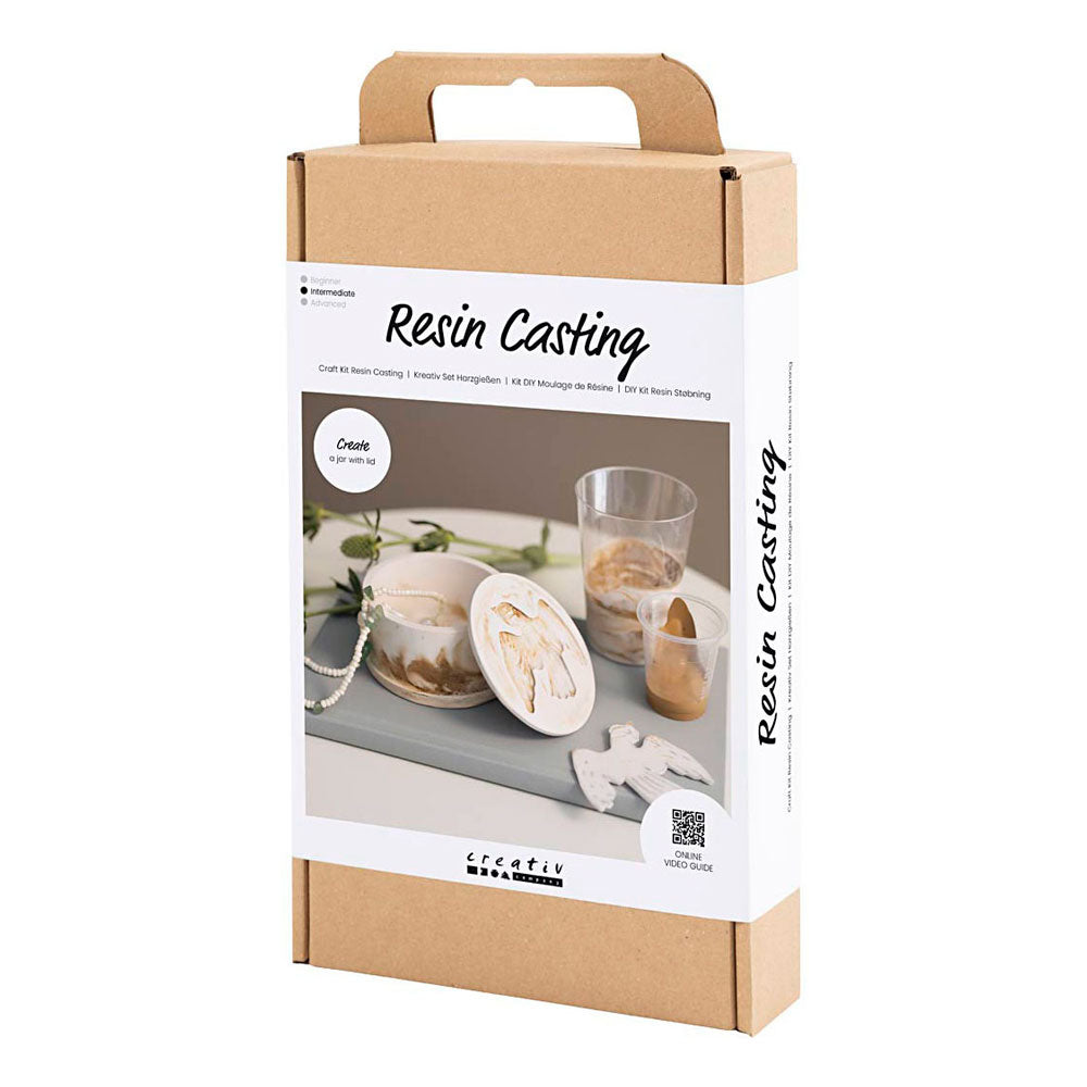 Creativ company hobby set resin casting, jar with lid, beige, off white, 1 box