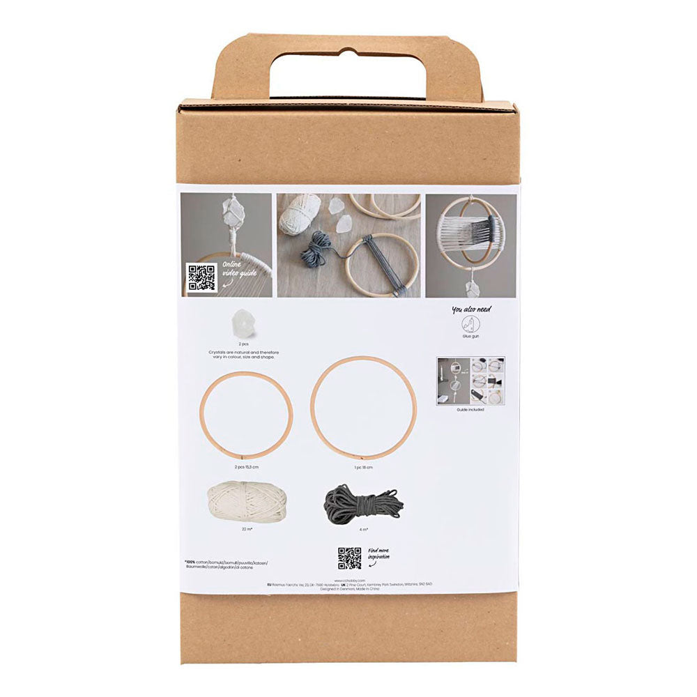 Creativ company hobby set macramé, móvil, gris, blanquecino, 1 caja