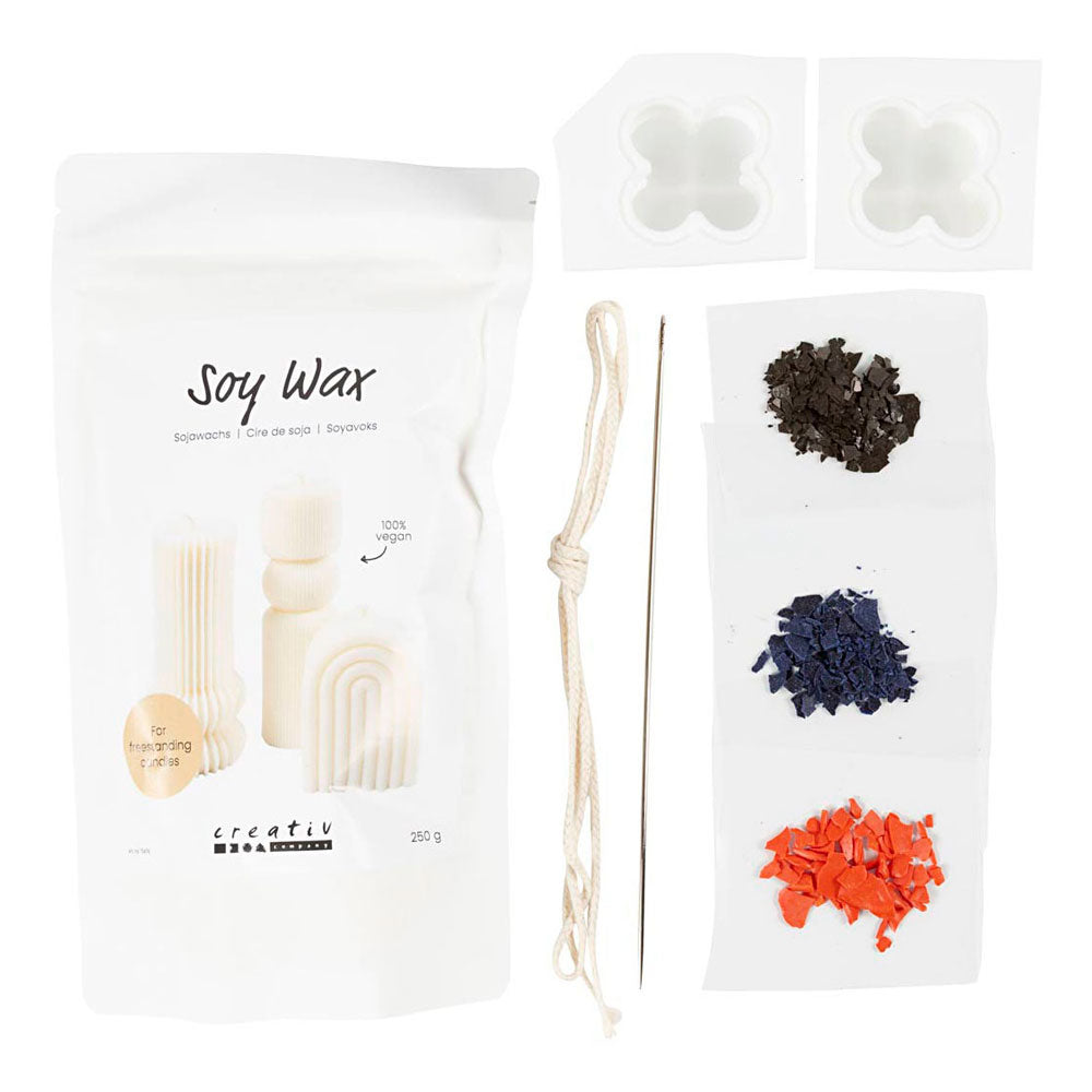 Creativ company hobby set candle making, bubble soy candle, beige, light blue, cream, 1 box