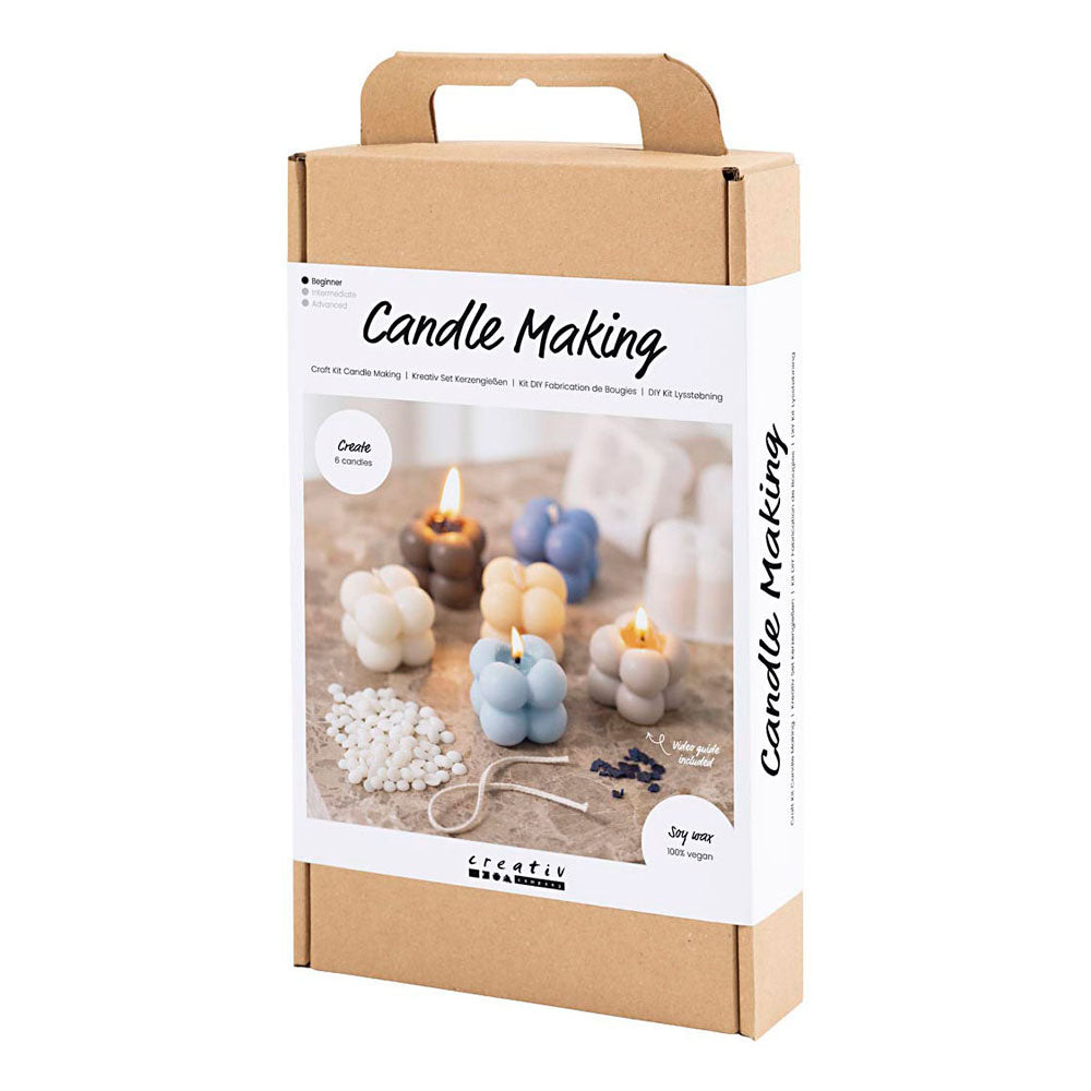Creativ company hobby set candle making, bubble soy candle, beige, light blue, cream, 1 box