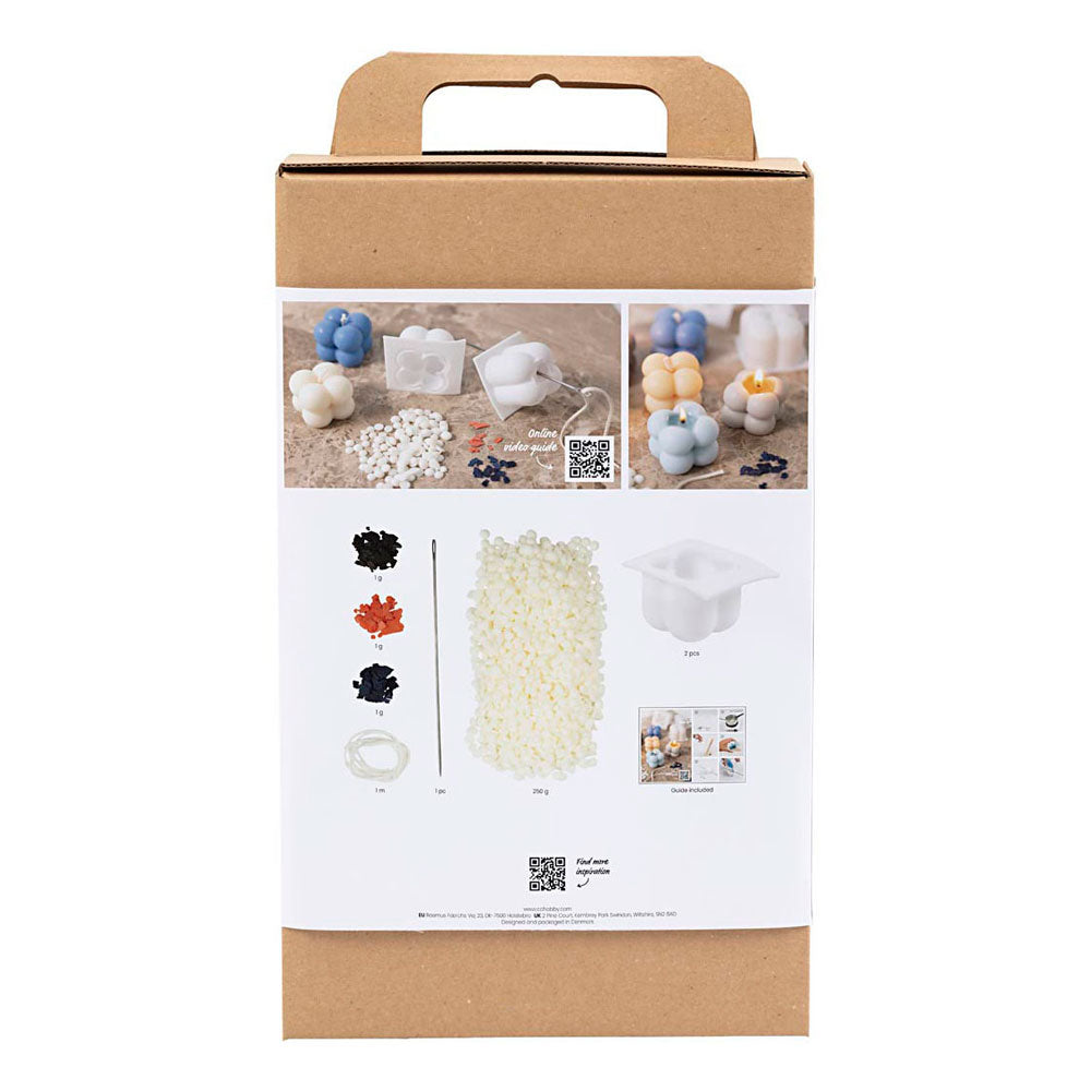 Creativ company hobby set candle making, bubble soy candle, beige, light blue, cream, 1 box