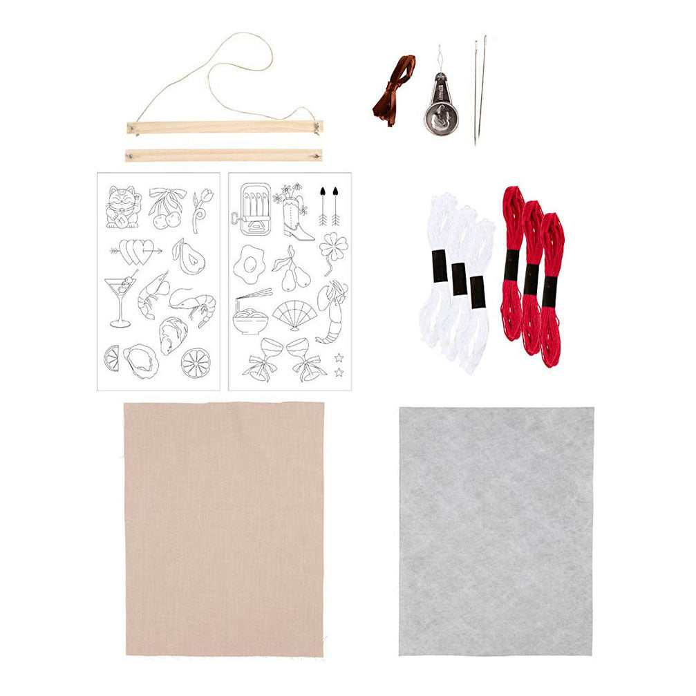 Set hobby Creativ Company ricamo, decorazione da appendere, lino, 1 scatola