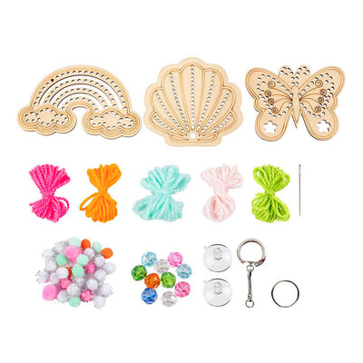 Creativ company mini hobby set embroidery, butterfly, shell, rainbow, various colors, 1 box