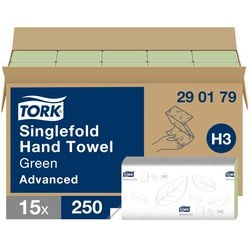 Toallas plegadas de papel tork advanced plegado en v de 2 capas