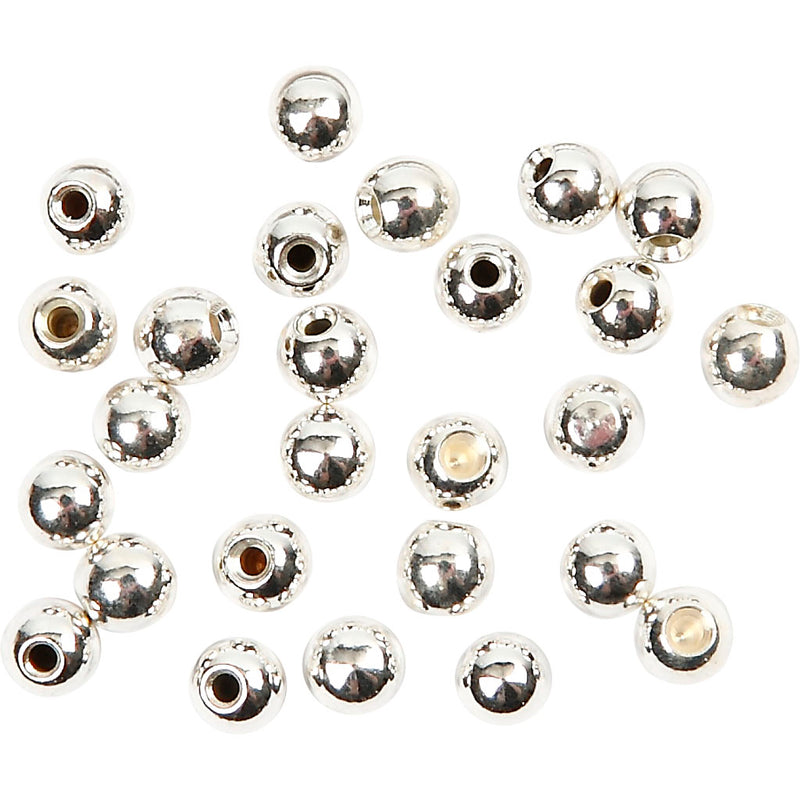 Creativ company perline terminali per filo memory, d 3 mm, dimensione buco 1 mm, placcato argento, 20 pezzi 1 scatola