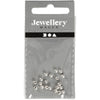 Creativ company perline terminali per filo memory, d 3 mm, dimensione buco 1 mm, placcato argento, 20 pezzi 1 scatola