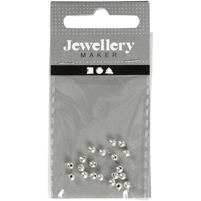 Creativ company perline terminali per filo memory, d 3 mm, dimensione buco 1 mm, placcato argento, 20 pezzi 1 scatola