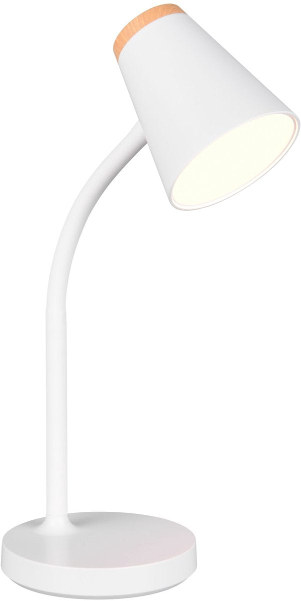 Rl live your light reality pongo - tafellamp - bureaulamp - wit - incl. 1x smd 4,5 w - flexibel - led-printplaat met hoog voltage - niet dimbaar