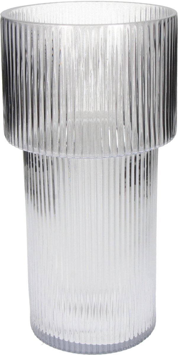 Hd collection vaas stripe glas 14.5x14.5x29cm
