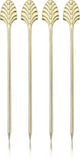 Viski art deco cocktailprikkers - roestvrijstaal - goudkleur - 4 stuks