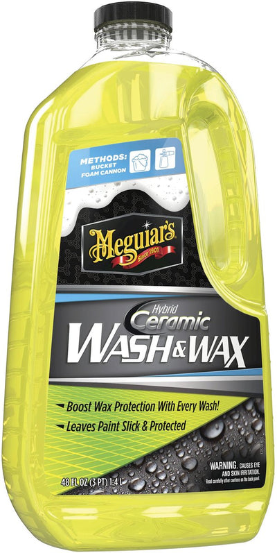 Shampoo ibrido con cera per lavaggio in ceramica Meguiar's - pulisce le superfici verniciate dei veicoli - combina lavaggio e cura - sviluppato per il lavaggio manuale dell'auto - 1,42 litri