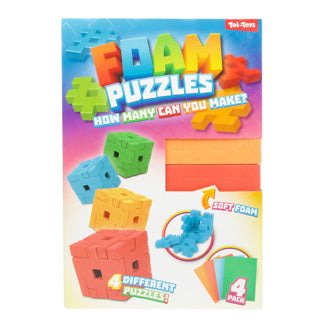 Toi-toys puzzle in schiuma cubo 3d 4 pezzi assortiti | 6 pezzi