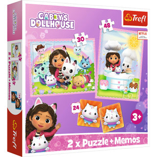 Puzzle Casa delle bambole di Gabby 30 e 48 pezzi e promemoria | 2 pezzi