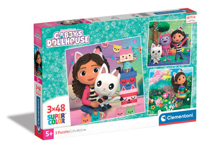 Gambe puzzle Super Color Square Gabby's Dollhouse, 3x48st.