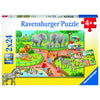 Ravensburger - Puzzle Un giorno allo zoo 2x24 pezzi