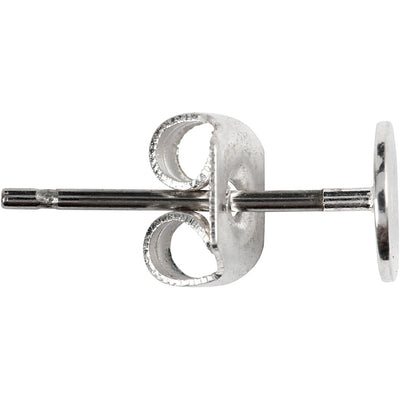 Orecchini a bottone Creativ Company, L: 13 mm, placcati in argento, 100 pezzi, 1 scatola