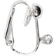 Orecchini a clip Creativ Company, l: 16,5 mm, l: 1,5 mm, misura del foro 1,6 mm, placcato in argento, 6 pezzi 1 scatola