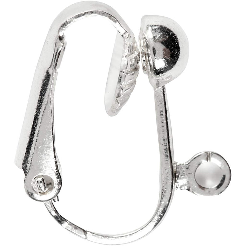 Creativ company https: www.cchobby.nl clip-on-oorbellen-l-16-5-mm-b-1-5-mm-gatgrootte-1-6-mm-verzilverd-6-stuk-1-doos