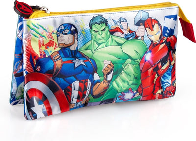 Estuche jim jam avenger estuche 3 compartimentos con 2 cremalleras